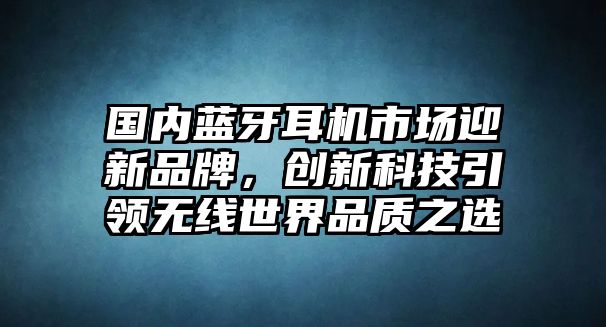 國內(nèi)藍(lán)牙耳機(jī)市場迎新品牌，創(chuàng)新科技引領(lǐng)無線世界品質(zhì)之選
