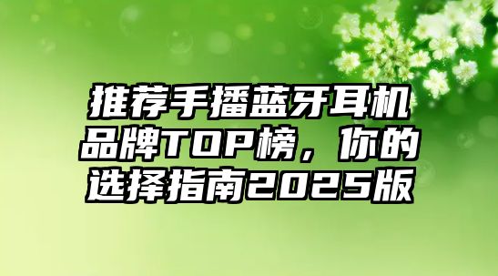 推薦手播藍(lán)牙耳機(jī)品牌TOP榜，你的選擇指南2025版